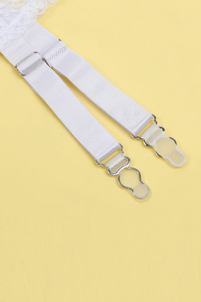 Porte-jarretelles et string Blanc - Litolu Lingerie - Eveil Secret