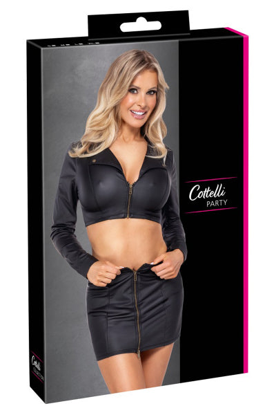 Ensemble top et jupe courte noir - Cottelli PARTY