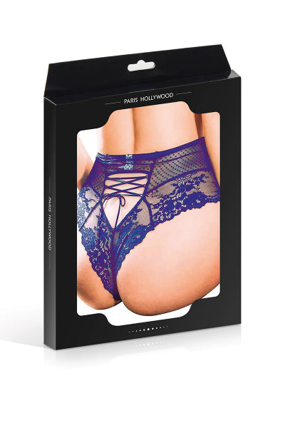 Tanga sexy azul con cordones